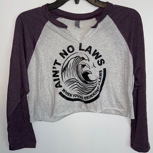 White Claw graphic cropped long sleeve. Size small